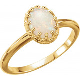 14K Yellow Opal Crown Ring - 71561101P photo