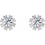 14K White Sapphire & 1/2 CTW Diamond Earrings - 20000286205P photo 2