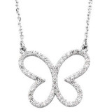 14K White 1/4 CTW Diamond Butterfly 16 Necklace - 66437100001P photo