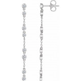 14K White 1/3 CTW Diamond Chain Earrings - 65234060000P photo