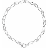 14K White 1/8 CTW Diamond 7 Link Bracelet - 65269460000P photo