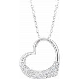 14K White 1/5 CTW Diamond Heart 16-18 Necklace - 65272160001P photo