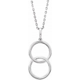 14K White Interlocking Circle 18 Necklace - 86594600P photo