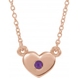 14K Rose Amethyst Heart 16 Necklace - 8633560006P photo