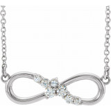 14K White 1/8 CTW Diamond Infinity-Inspired Bar 18 Necklace - 86875615P photo