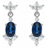 14K White Blue Sapphire &  1/3 CTW Diamond Earrings - 869896005P photo 2