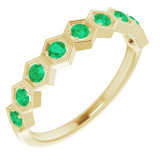 14K Yellow Emerald Stackable Ring - 71876636P photo
