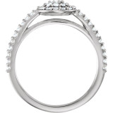 14K White 1/2 CTW Diamond Cluster Halo-Style Engagement Ring - 122023125P photo 2