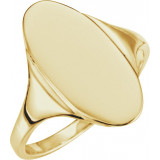 14K Yellow 16.4x8.5 mm Oval Signet Ring - 52036399P photo