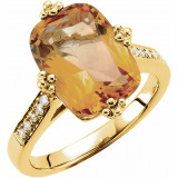 14K Yellow Citrine & .08 CTW Diamond Ring - 6724060001P photo