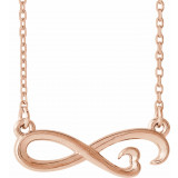 14K Rose Infinity-Inspired Heart 16-18 Necklace - 86673602P photo