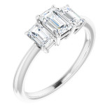 14K White 6x4 mm Emerald Cubic Zirconia & 1 1/5 CTW Diamond Engagement Ring - 12198660020P photo 2