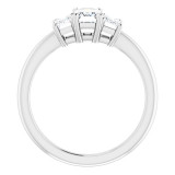 14K White 6x4 mm Emerald Cubic Zirconia & 1 1/5 CTW Diamond Engagement Ring - 12198660020P photo 4