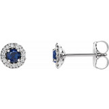 14K White Blue Sapphire & 1/8 CTW Diamond Earrings - 86509640P photo