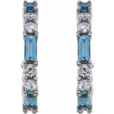 14K White Aquamarine & 1/2 CTW Diamond Earrings - 86789626P photo 2