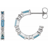 14K White Aquamarine & 1/2 CTW Diamond Earrings - 86789626P photo