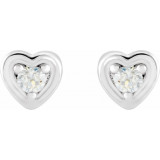 14K White .03 CTW Diamond Youth Heart Earrings - 65358260000P photo 2