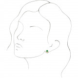 14K Yellow Emerald & 1/8 CTW Diamond Earrings - 86777626P photo 3