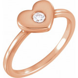 14K Rose .03 CTW Diamond Heart Ring - 122822602P photo