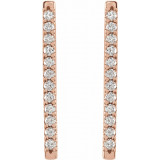14K Rose 1/3 CTW Diamond French-Set Bar Earrings - 87066607P photo 2