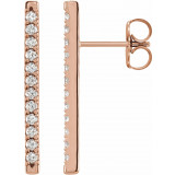 14K Rose 1/3 CTW Diamond French-Set Bar Earrings - 87066607P photo
