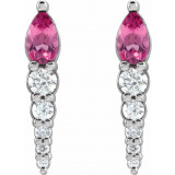 14K White Pink Tourmaline & 1/4 CTW Diamond Earrings - 870256017P photo 2