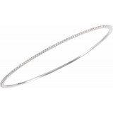 14K White 1 CTW Diamond Stackable Bangle 8 Bracelet - 6733760003P photo 2