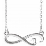 14K White Infinity-Inspired Heart 16-18 Necklace - 86673600P photo