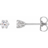 14K White 3.2 mm I2 1/4 CTW Diamond 6-Prong Wire Basket Earrings - 292366036P photo