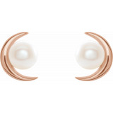 14K Rose Freshwater Cultured Pearl Earrings - 86805602P photo 2