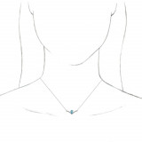 14K White Blue Zircon & .06 CTW Diamond 18 Necklace - 868146135P photo 3
