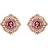 14K Rose Pink Topaz and 1/8 CTW Diamond Earrings - 86590607P photo 2