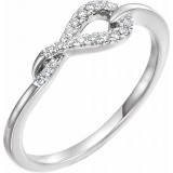 14K White 1/10 CTW Diamond Knot Ring - 65245560001P photo