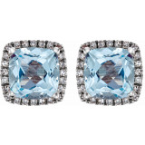 14K White Sky Blue Topaz & 1/8 CTW Diamond Earrings - 65204760001P photo 2