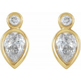 14K Yellow 1/3 CTW Diamond Bezel-Set Earrings - 86859601P photo 2