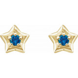14K Yellow 3 mm Round December Youth Star Birthstone Earrings - 653421670P photo 2