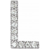 14K White .04 CTW Diamond Single Initial L Earring - 867976055P photo