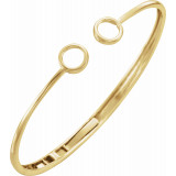 14K Yellow Gold 7 Inch Hinged Circle Cuff Bracelet - 65211760000P photo 3
