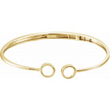14K Yellow Gold 7 Inch Hinged Circle Cuff Bracelet - 65211760000P photo
