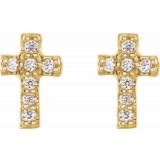 14K Yellow .06 CTW Diamond Cross Earrings - R17013610P photo 2
