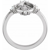14K White 1/5 CTW Diamond Miraculous Medal Ring - R43103600P photo 2