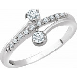 14K White 1/4 CTW Diamond Two-Stone Ring - 65269960001P photo