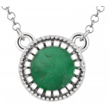 14K White Emerald May 18 Birthstone Necklace - 651611110P photo
