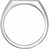 14K White 1/10 CTW Diamond 15x10 mm Rectangle Signet Ring - 9830600P photo 2