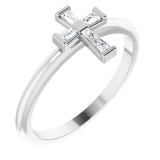 14K White 1/10 CTW Diamond Stackable Cross Ring - R43098600P photo