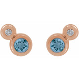 14K Rose Aquamarine & .03 CTW Diamond Earrings - 868886045P photo 2
