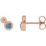 14K Rose Aquamarine & .03 CTW Diamond Earrings - 868886045P photo