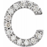 14K White .05 CTW Diamond Single Initial C Earring - 867976010P photo