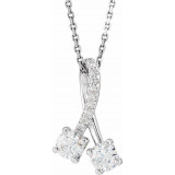 14K White 1/2 CTW Diamond Freeform 16-18 Necklace - 8672860020P photo