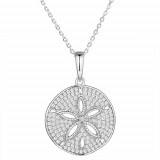 Alamea Sterling Silver and CZ Sand Dollar Pendant photo
